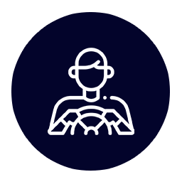 Symbol showing courier in a circle
